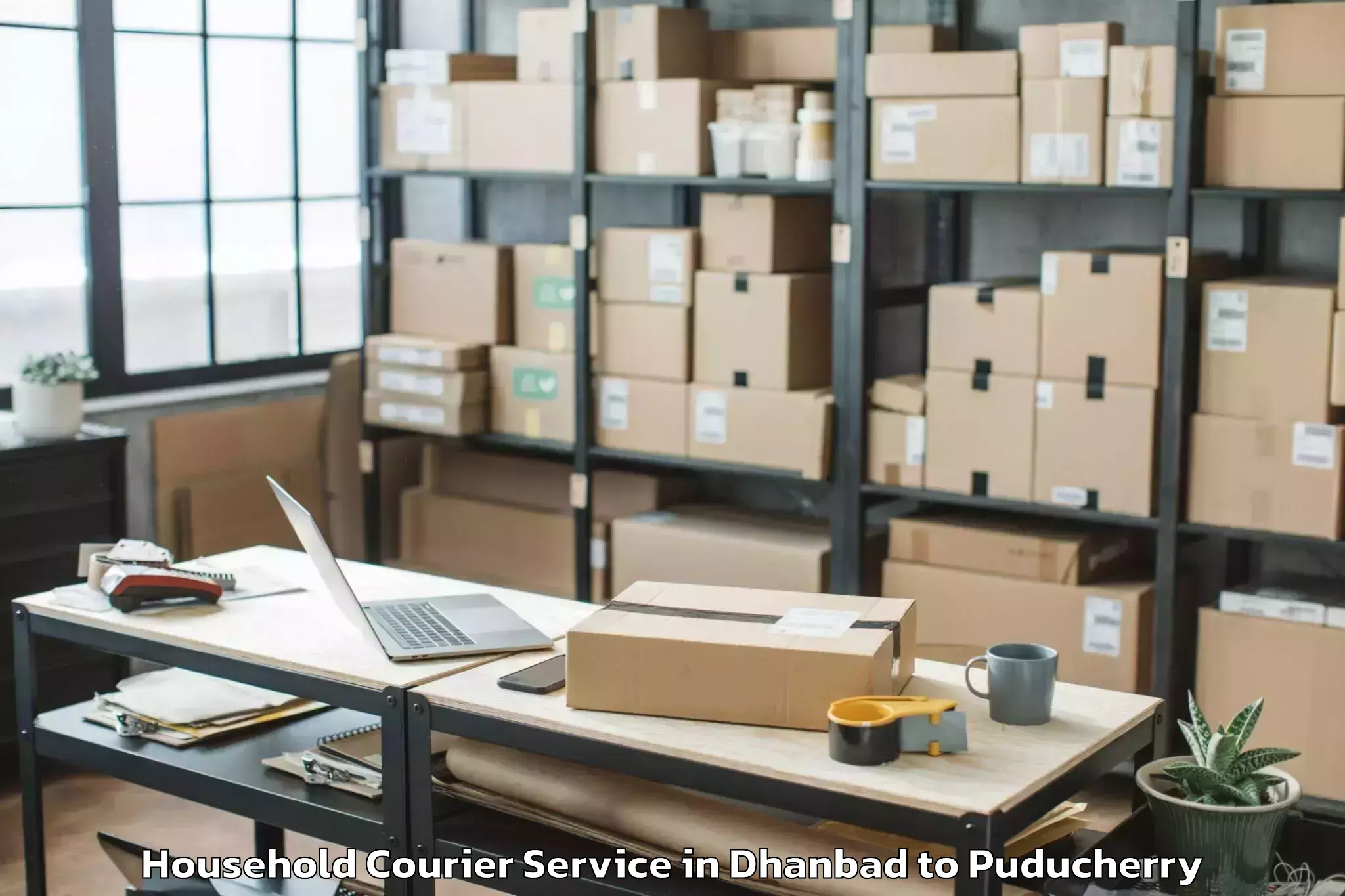 Comprehensive Dhanbad to Thirunallar Household Courier